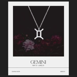 Gemini Zodiac 925 Sterling Silver Tiny  Necklace